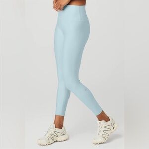 ALO YOGA 7/8 High-Waist Airbrush Legging Chalk Blue High Rise Tights| Size Small
